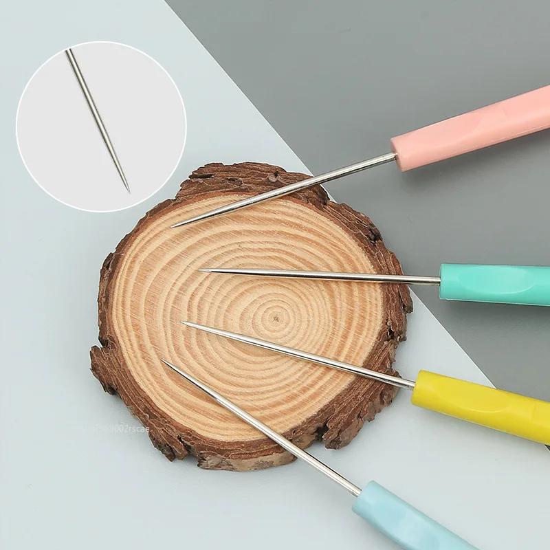 4PCS/pack Plastic Handle Sewing Awl for DIY Sewing Repairing Canvas Leather Awl Tools Punch Sewing Awls Kit Hand Stitching
