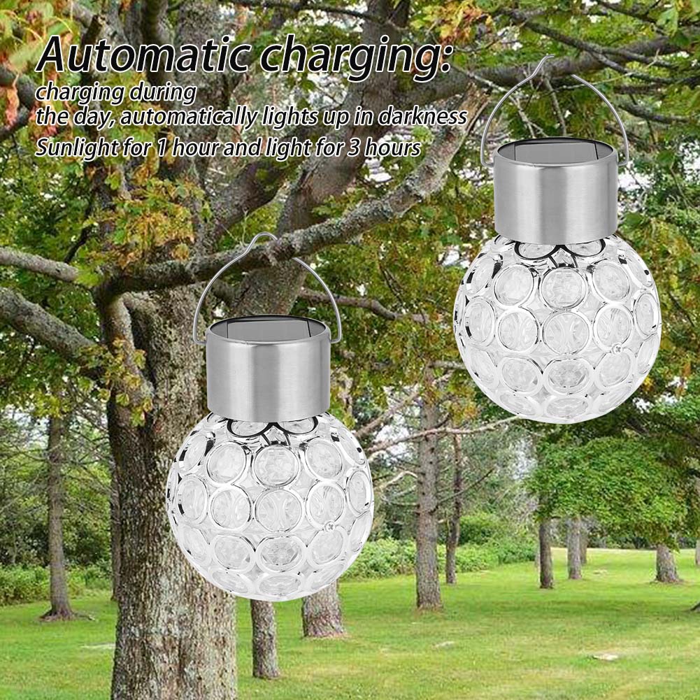 Solar Ball Garden Hang Outdoor Landscape Color Change LED Lamp Walkway Light