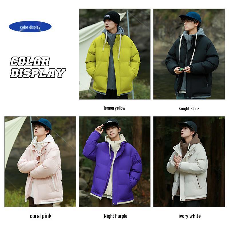 Eastern Camel Unisex Hooded Faux Two-Piece Padded Winter Coat