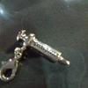 Used Q-pot Syringe-shaped silver charm approx. 2.3cm