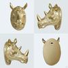 Rhino Head Wall Hanging Decor Animal Statue Office for Home Birthday Gift Hallway