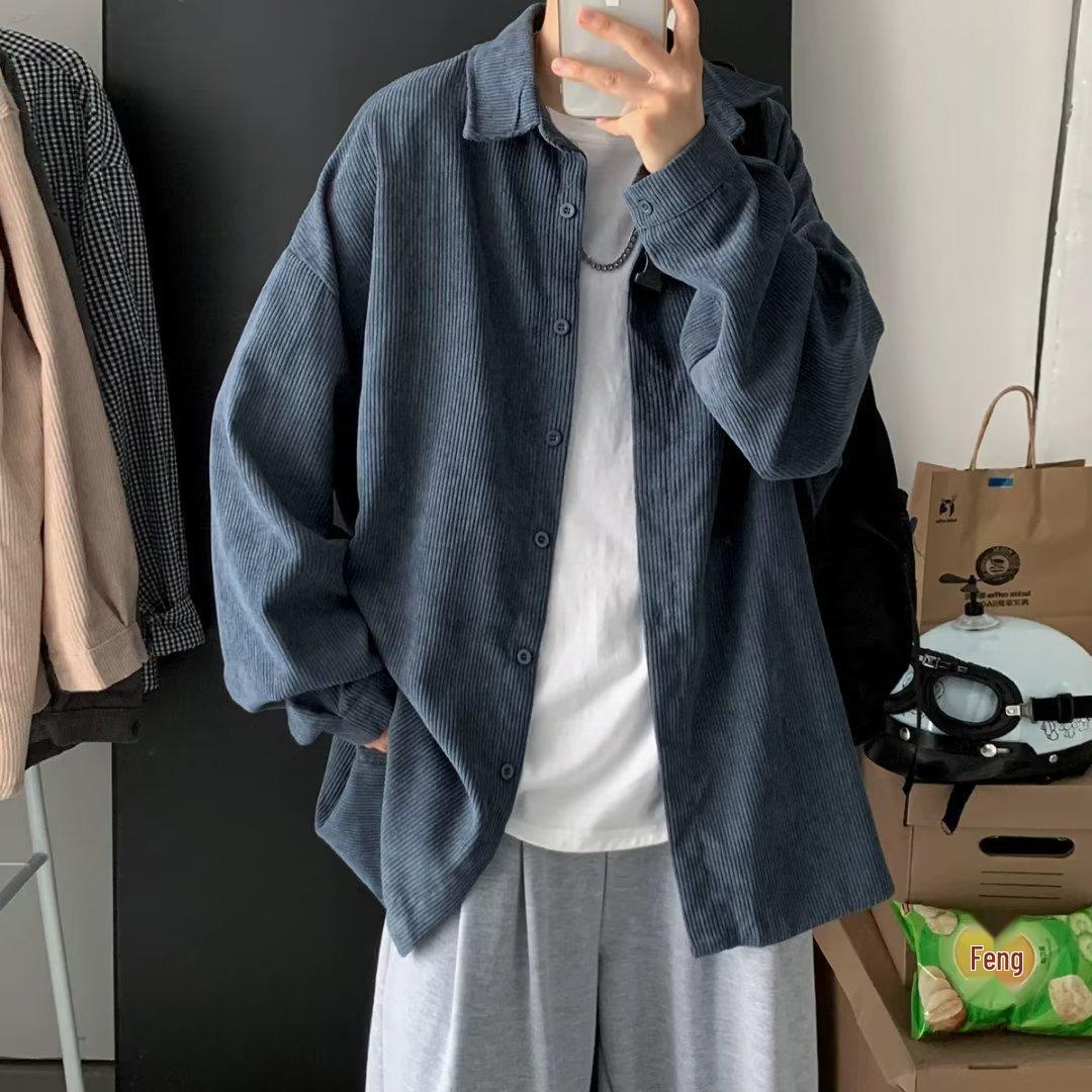 

Мужской модный вельветовый комплект-тройка 2024 года: Весна и Осень в Гонконгском стиле 3XL