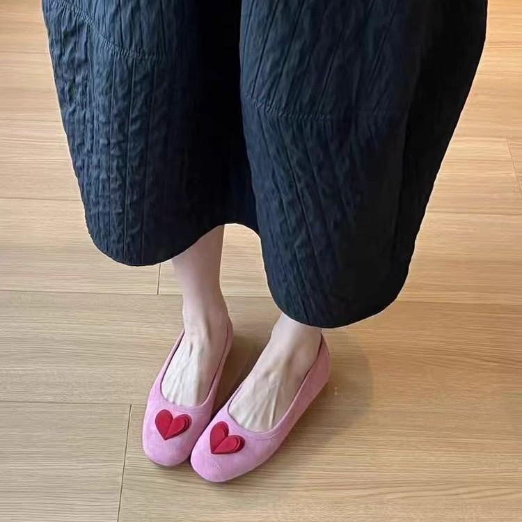 Single Shoes Women's 2025 Spring and Summer New Korean Version Flat Bottom Square Head Lazy Casual Shallow Mouth Doudou Shoes Small Fragrant Style