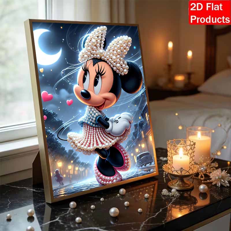 Disney Pearl Painting Set Minnie Mouse with Pearls Exquisite and Sparkling Artwork Perfect for Home Wall Decoration and Handmade Gifts