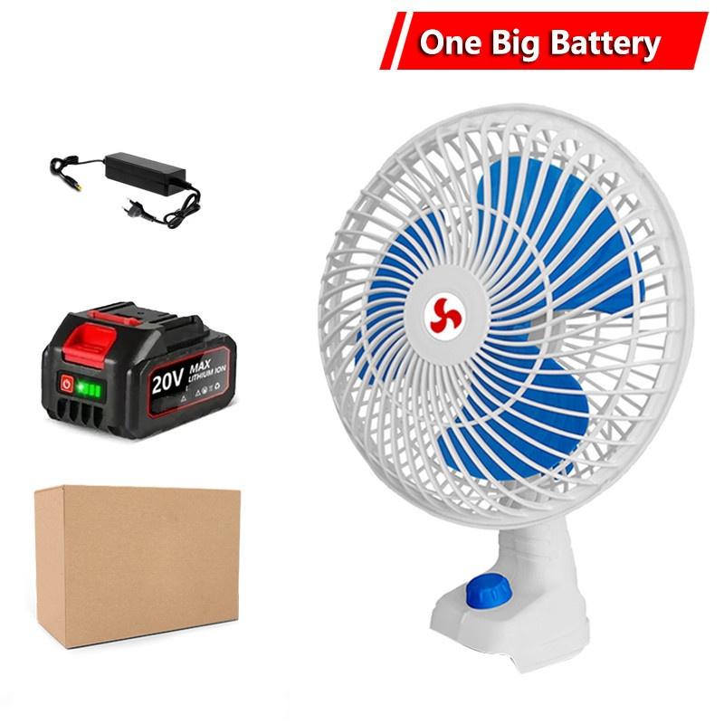 8 Inches Rechargeable Small Desktop Camping Fan Wireless Electric Fan Outdoor Portable Metal Strong Wind Fan