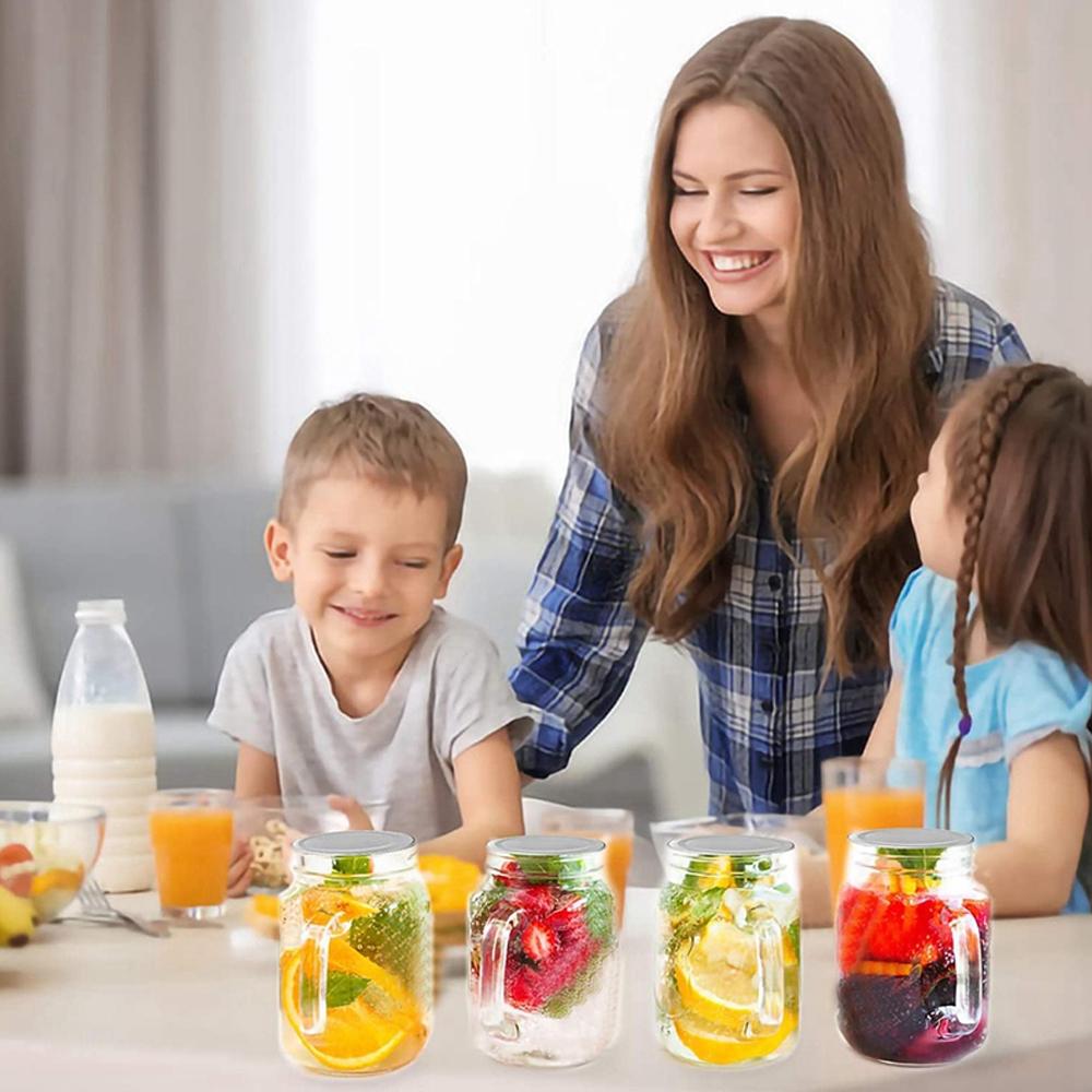 Víčka na zavařovací sklenice Regular Mouth Konzervační víčka Stříbrná Opakovaně použitelná Kovová víčka na zavařovací sklenice Neprosakující Dvoudílná Konzervační víčka 50/100/200