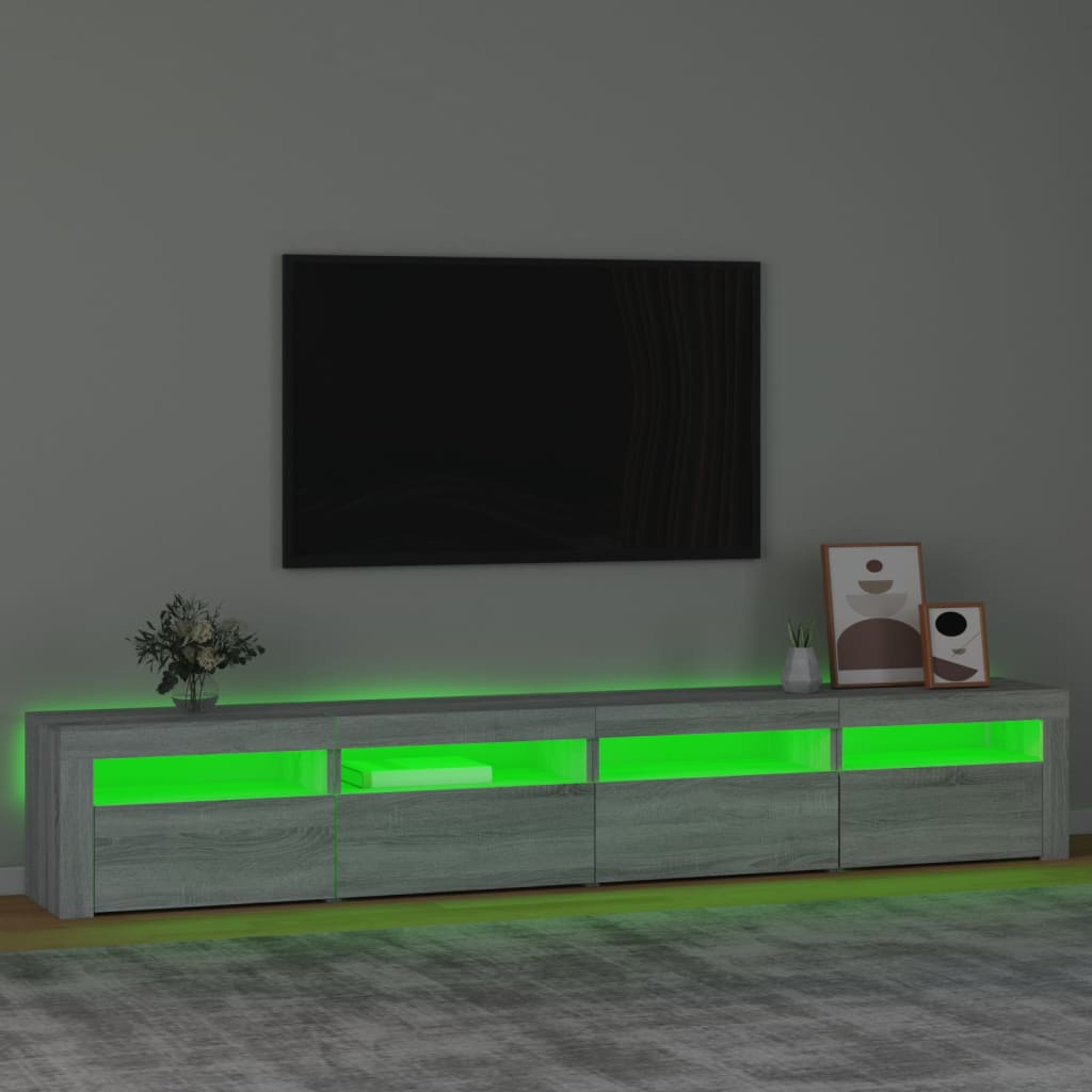 Vidaxl TV Cabinet with LED Lighting, Sonoma Oak Grey, 240X35X40 Cm