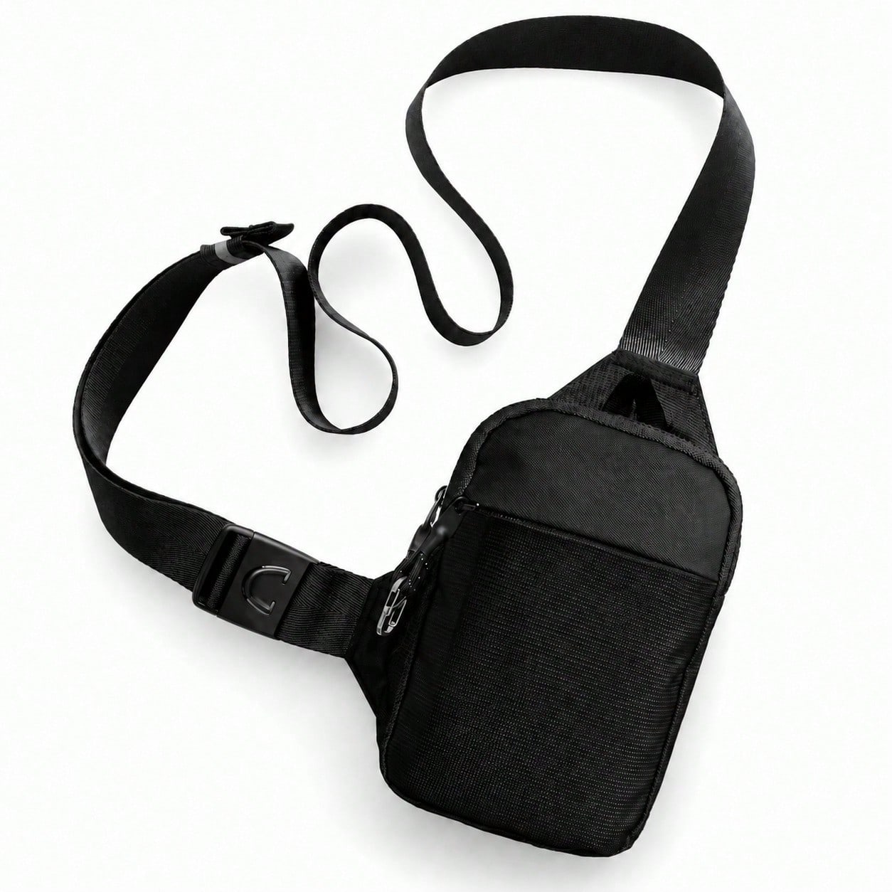 Petit sac à bandoulière anti-vol RFID, petit sac à boucle anti-vol en alliage, sac bandoulière poitrine pour hommes et femmes Black multicolore