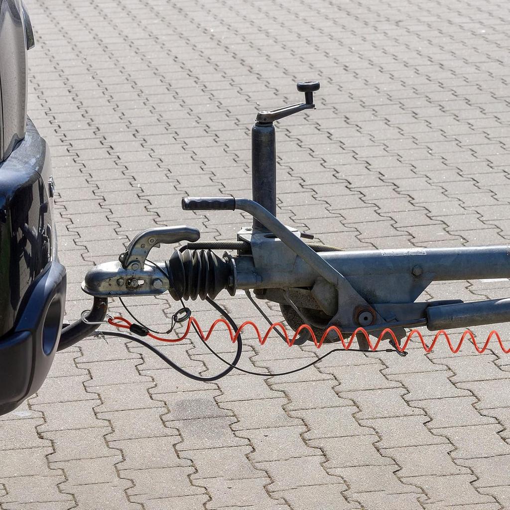 6FT Trailer Breakaway Safety Cable Blue 4Pcs Trailer Brake Away Cable, Trailer Breakaway Coiled Cable For RV Trailer Emergency Camper Breakaway