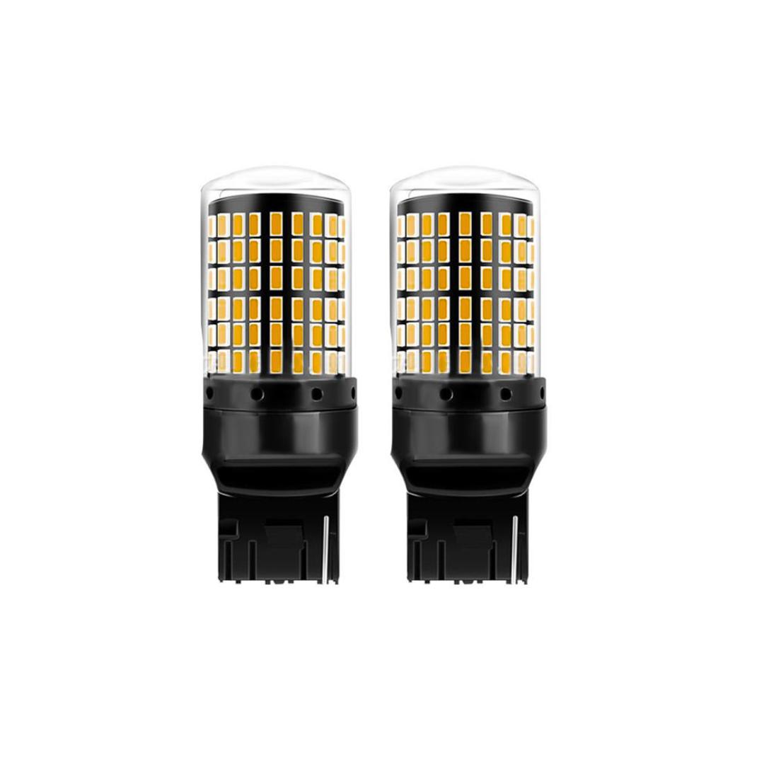 

Светодиодная лампа T20 7440/W21W 144SMD – 12 В, желтая/белая/красная – высокая яркость, акрил, универсальная, подходит для поворотников, стоп-сигналов 7440, 2-Pack жёлтый
