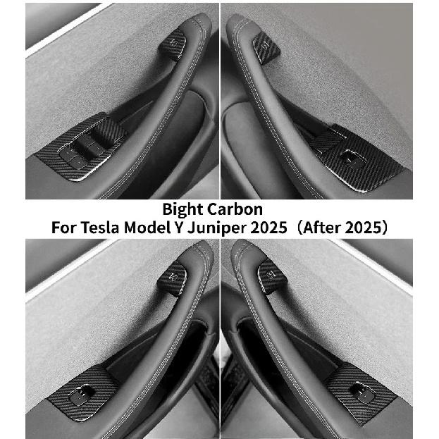 Window Lifter Switch Buttons for Tesla Model Y Juniper 2025+ Door Open Handle Lifting Panel Cover Sticker Interior Accessories