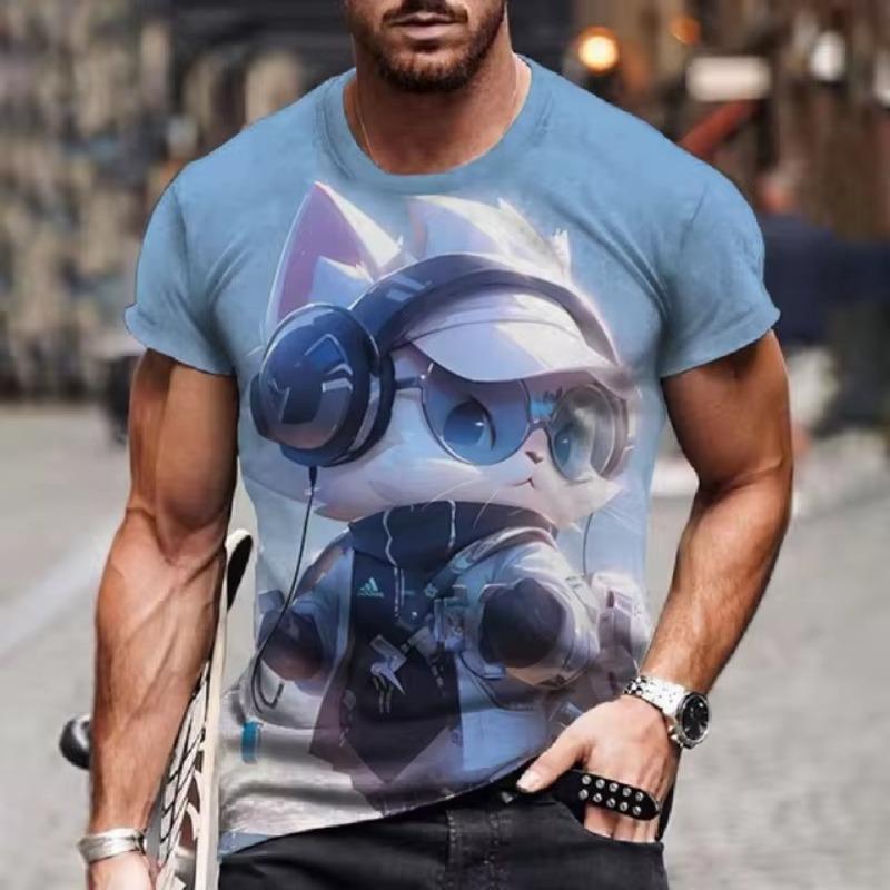 Men Casual 3D Printed Peacock Bird T Shirt Funny Short Sleeves Tops T Shirt