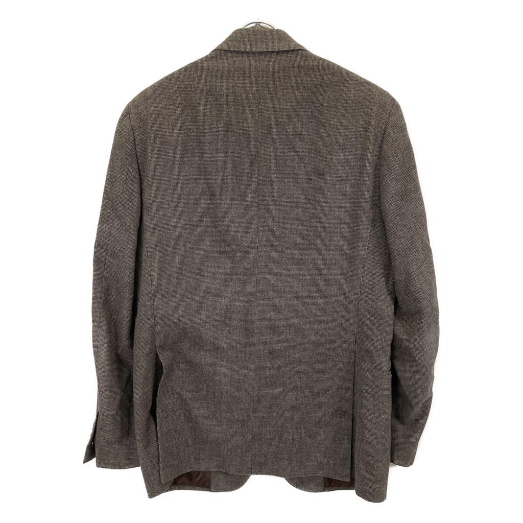LARDINI Brown Wool Loropiana Fabric Check Vent Tailored Jacket Jacket 50 BrownUsed