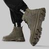 Fashion Men Ankle Boots Platform Leather Boots 2025 Fashion Brown Lace-up Boot High Top Comfortable Casual Shoes Non slip Work Men Boots
