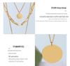 Minimalist Style Gold Titanium Three-Layer Stackable Pendant Necklace