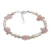 Silver Bracelet with Natural Quartz, Baroque Pearls, Item Weight 9.39 Gr (2184829)