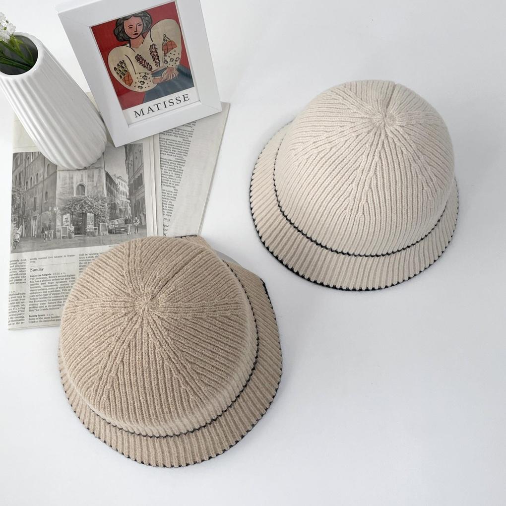 Women's and Men's Autumn Knitted Double-breasted Bucket Hat