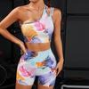 Printed Yoga Pant & Sports Vest Set - Stylish Yoga Fitness Wear