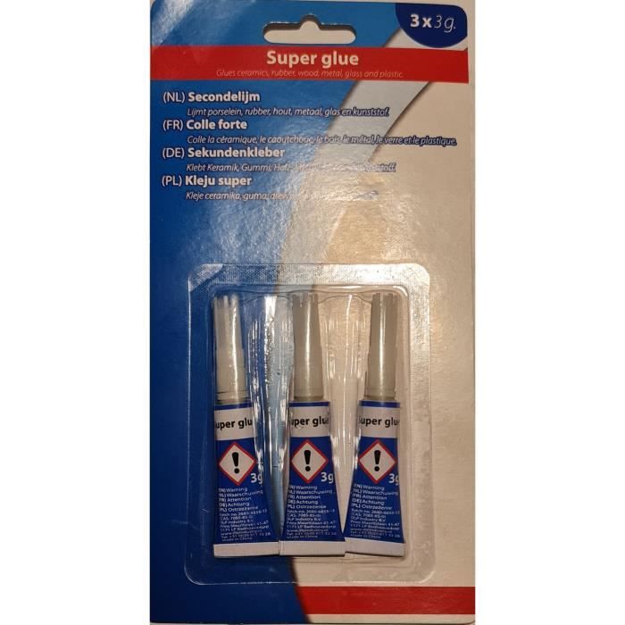 Pack de 3 Tubes De Colle Super Glue 3 G