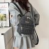 Schoolbag High Value Large Capacity Backpack Women's Bag 1011 Spring New Korean Version Versatile Woolen Plaid Internet Celebrity Small Backpack