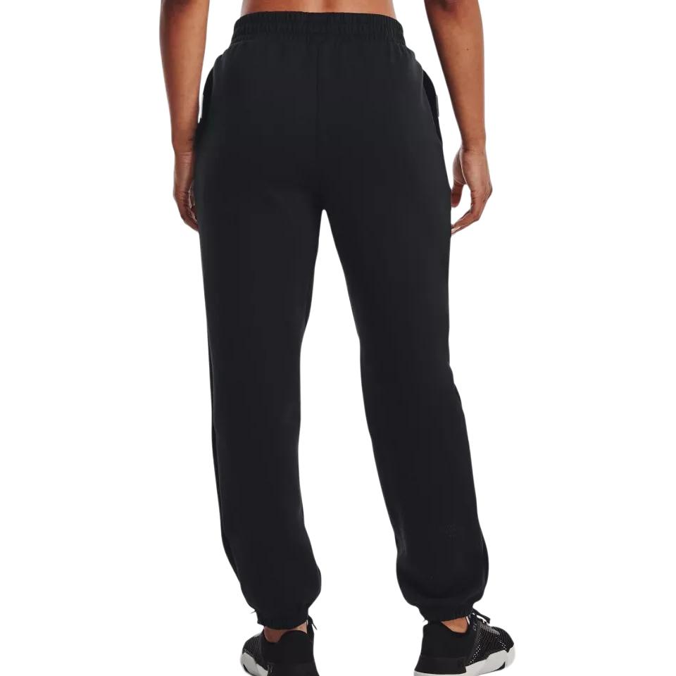 Under Armour Contrast Color Brand Logo Printed Cuffed Sweatpants Women Bottoms Black 1374115-001