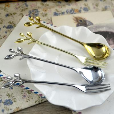 Forest Fresh Branch Coffee Spoon Fruit Fork Dessert Spoon