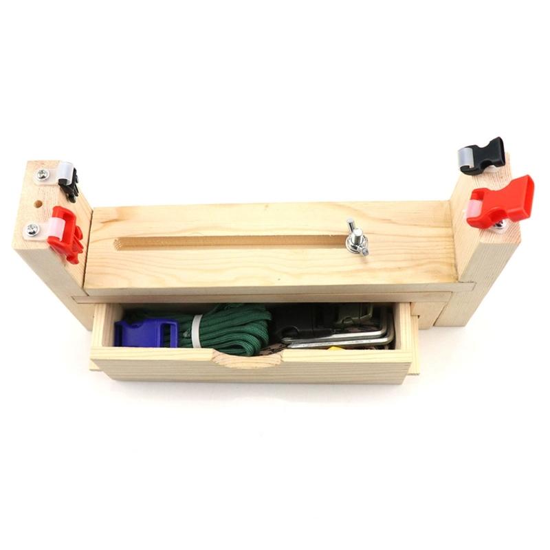Creative Paracord Bracelet Crafting Wood Stand for Teens and Adults Wristband Maker with 2 Clamp and Storage Box