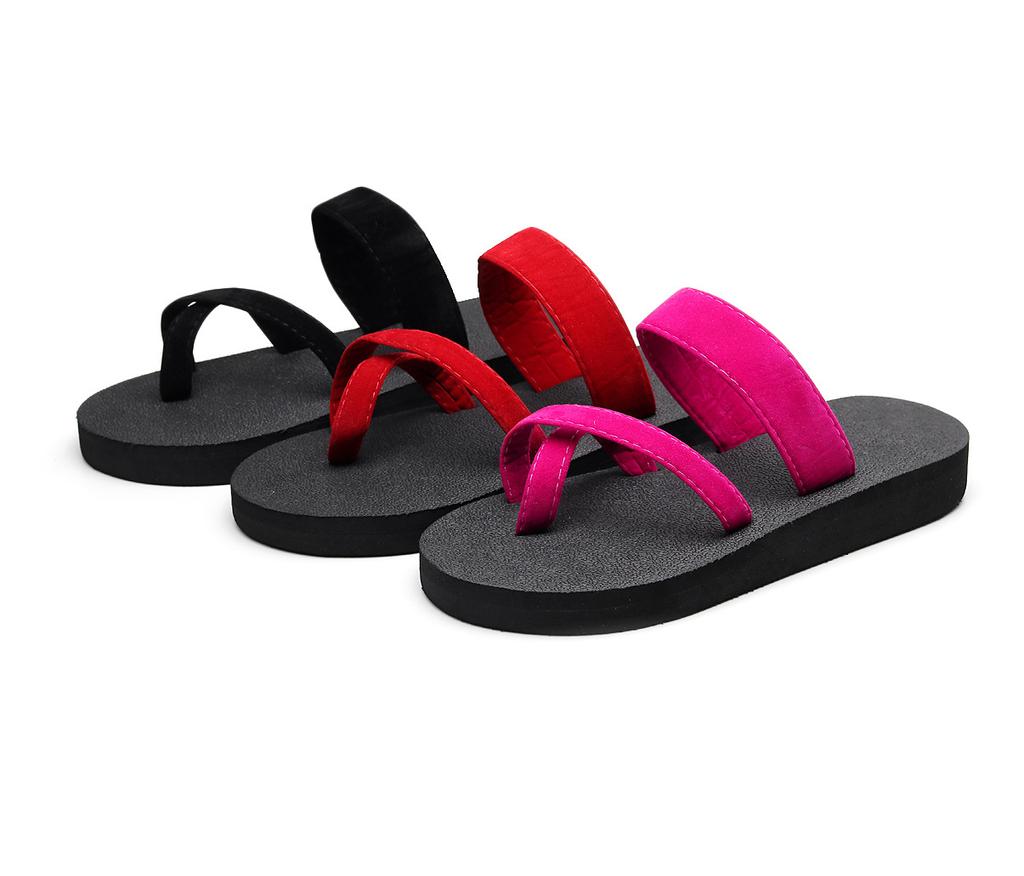 Summer New Set Toe Flip-flops Women's Casual Sandals Women Pinch Foot Non-slip Everything Flat Beach Shoes