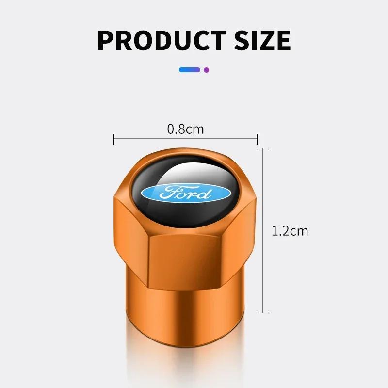 Car Sticker Ford 4pcs Car Wheel Air Valve Stem Cover Caps For Ford Focus Fiesta Ranger Mondeo Escort Falcon Flex S-MAX Kuga Must