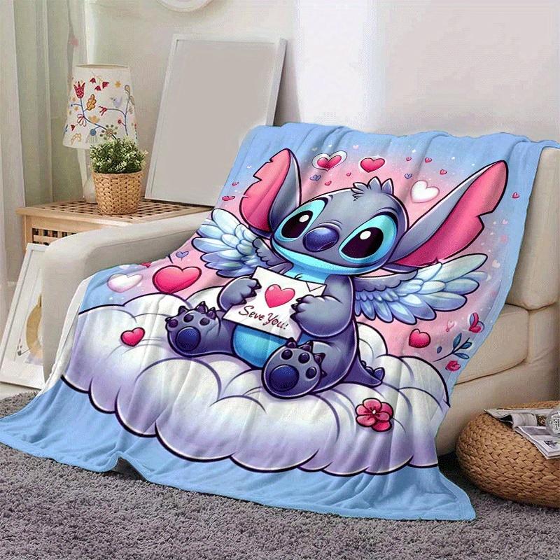 1pc Stitch Printing Blanket - Soft, All-Season Throw for Living Room, Beroom,Personalize Gift with Aorable Cartoon Esign