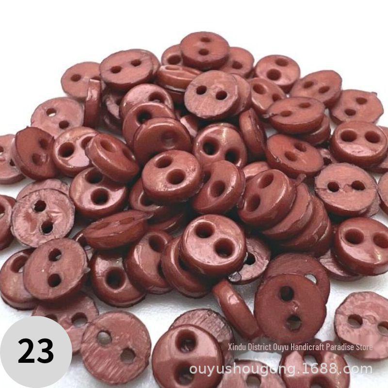 4mm Dual-Eye Plastic Buckle with Edge Button for DIY Felt Doll Accessory