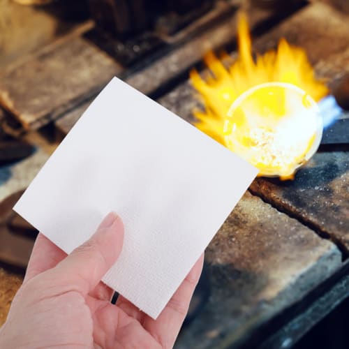 VILLCASE 50-Piece Ceramic Fiber Kiln Paper, 80 X 80 Mm, White Felt Fabric, Ceramic Refractory Material, Refractory Kiln Paper, Fiber Gasket, High Temp