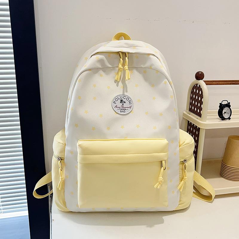 Schoolbag niche design simple versatile backpack junior high school college student high value schoolbag sweet and cute commuter backpack
