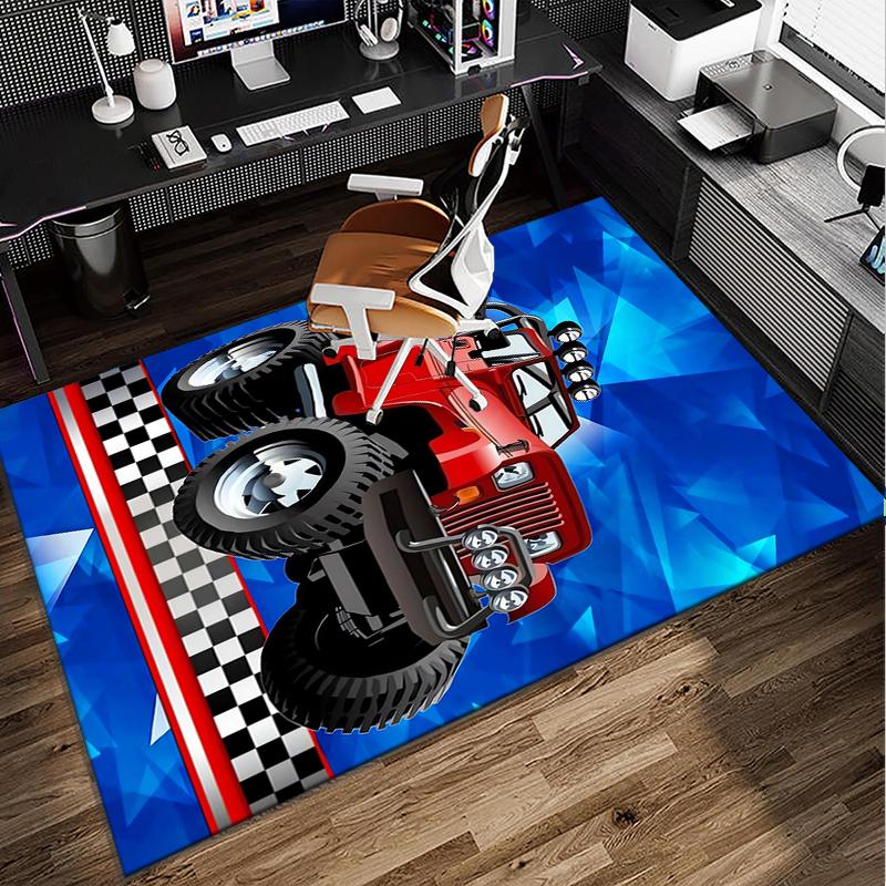 Nighttime Truck Drive Office Rug Chair Mat, Game Carpet, Suitable for Front Door, Bedroom, Living Room, Desk, Holiday Gift