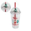 450ml Double Wall Insulated Glitter Cup Reusable Water Tumbler Straw Cups Plastic Drinking Cup Perfect Gift for Children
