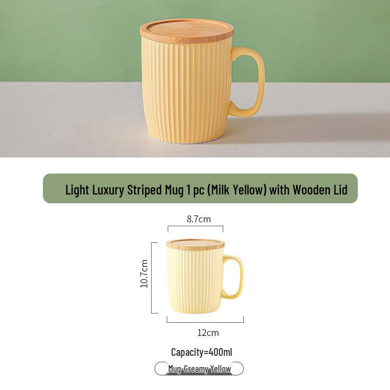 Nordic Ceramic Mug with Lid - Large Capacity Creative Tea Cup