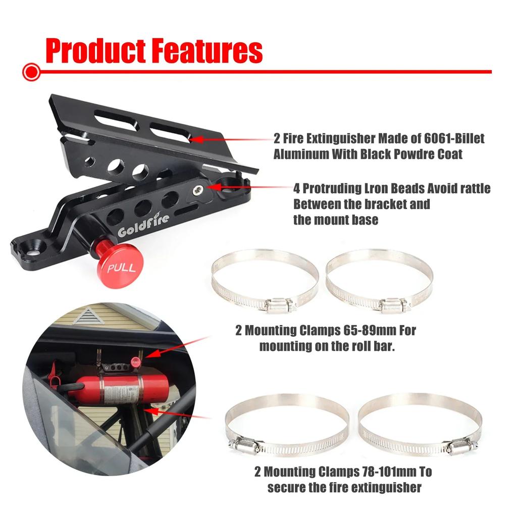 Universal Extinguisher Mount Holder Brackets Vehicle Adjustable Quick Release Roll Bar Fire for Car UTV