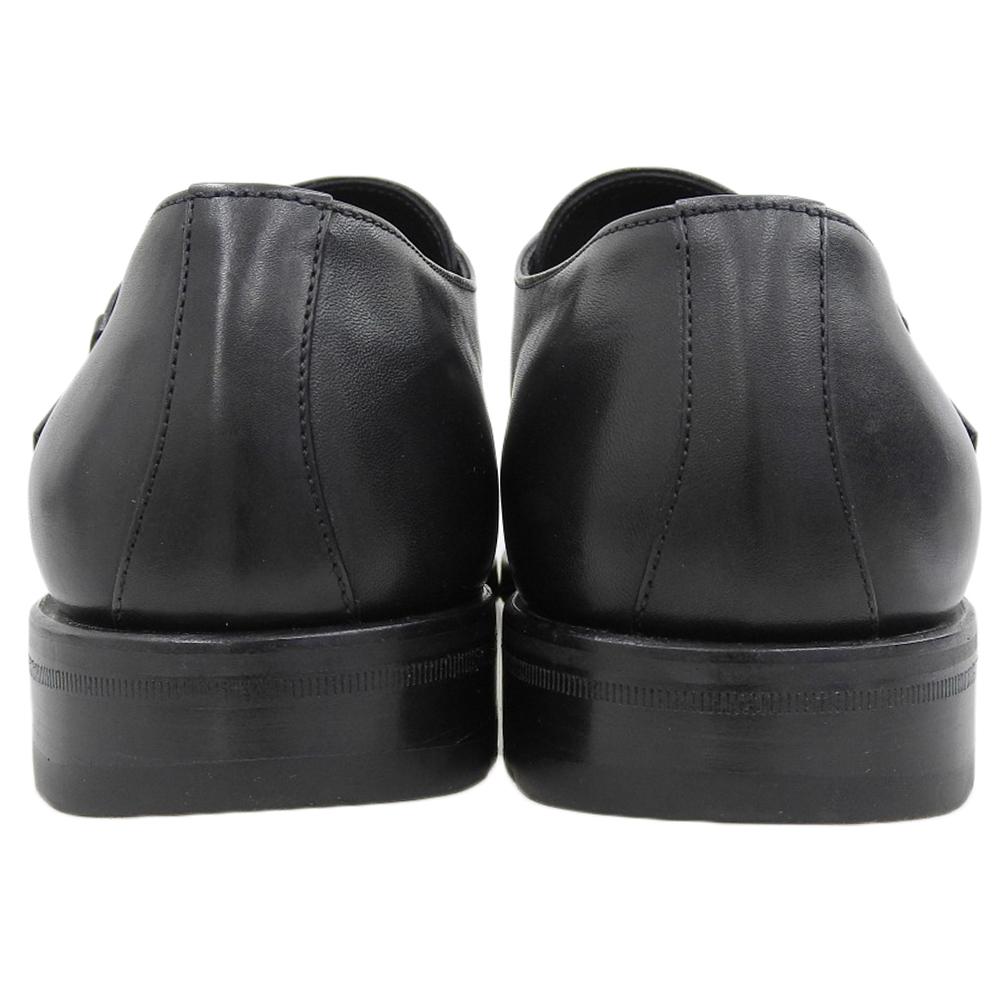 Giorgio Armani Men's Leather Double Monk Strap Shoes, Black, Size 40, XGU200 Shoes 40 blackUsed