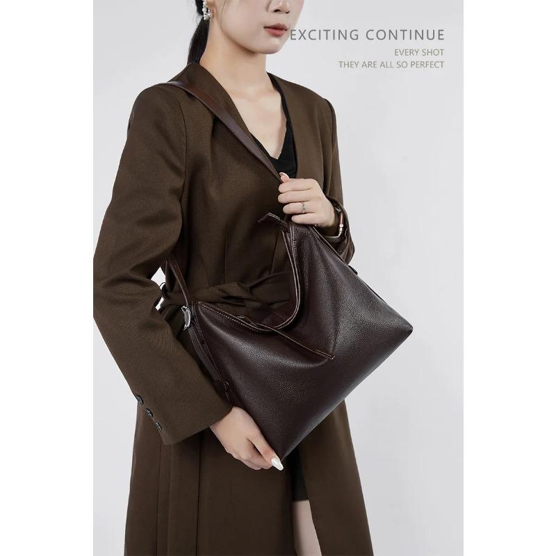100% Genuine Leather Women's Handbag fashi niche shoulder underarm bag daily retro tote bag fashi crossbody bag as gift