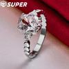 925 Sterling Silver Big AAA Zircon Ring Fashion Jewelry
