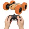 Remote Control Mini Plastic Light Double Sided Electric 360 Degrees Rotation Car Children Toy (Orange)