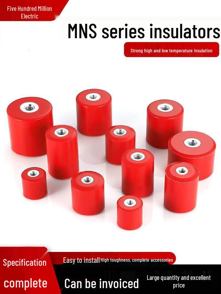 Red Cylindrical Insulating Post MNS - New Energy, Diameter Options: 20/30/40/50/60