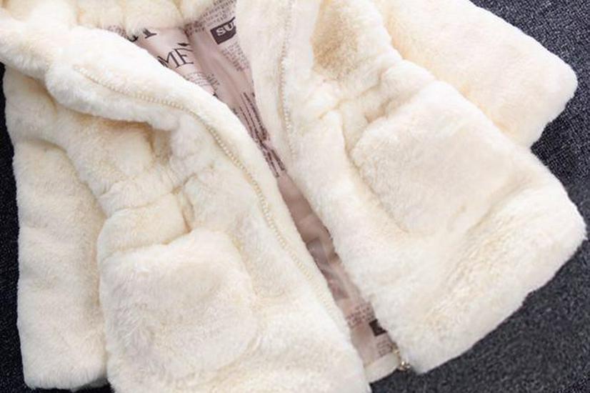 Autumn & Winter Furry Bunny Ear Sweater Coat for Toddlers and Girls - New Style Cotton Padding.