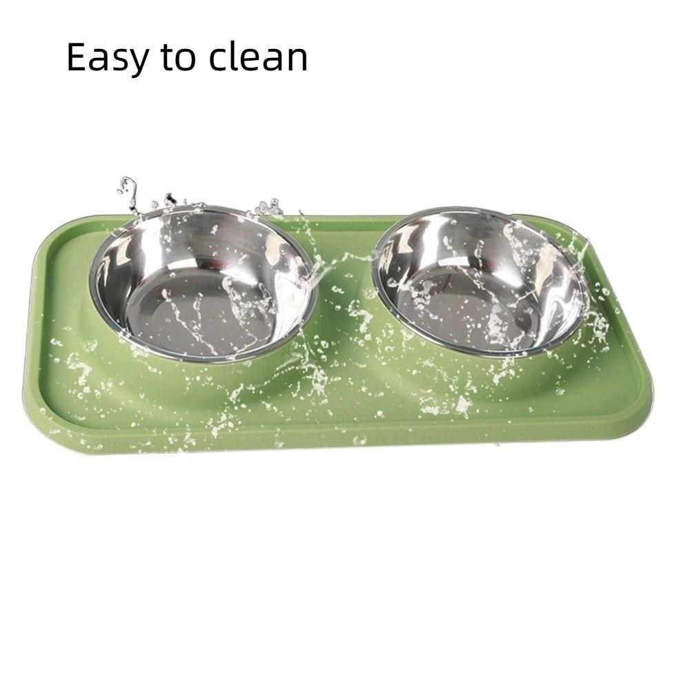 Non-Slip Mat Pet Bowls Stainless Steel Pet Feeder Basin Creative Dog Cat Food Bowl  Water Dish