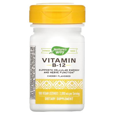 Vitamina B-12, sabor cereza, 2000 mcg, 100 comprimidos veganos