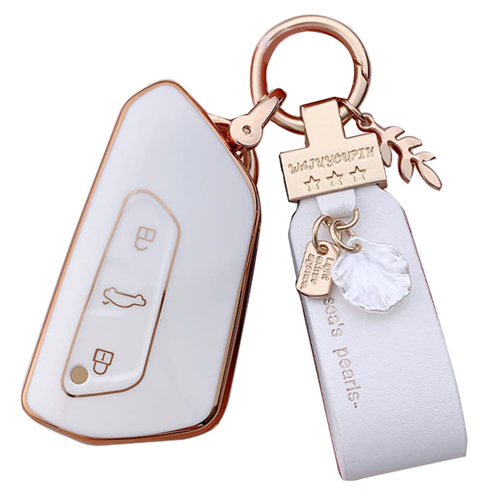 VW Key Case, Smart Key Case, Key Cover, Key Holder, 3 Buttons, Anti-Scratch, Stylish,
