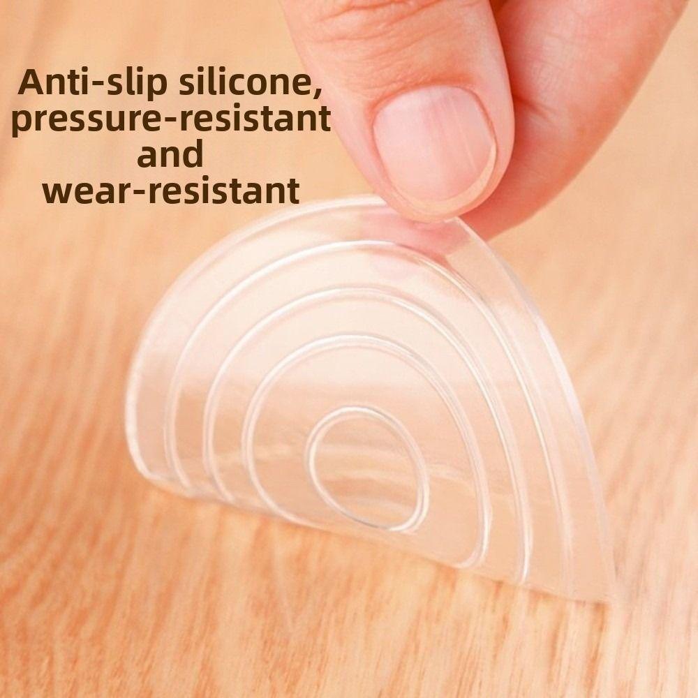 4Pcs Self Adhesive Silent Table Foot Mat Transparent Table Leg Gaskets Furniture Gaskets Bed Foot