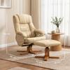 Relaxing Armchair with Footrest, 360 Swivel Recliner, Reclining Backrest, 120 Kg Capacity, Beige