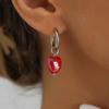Sweet Cool Red Stone Heart Necklace Trendy Neck Accessory