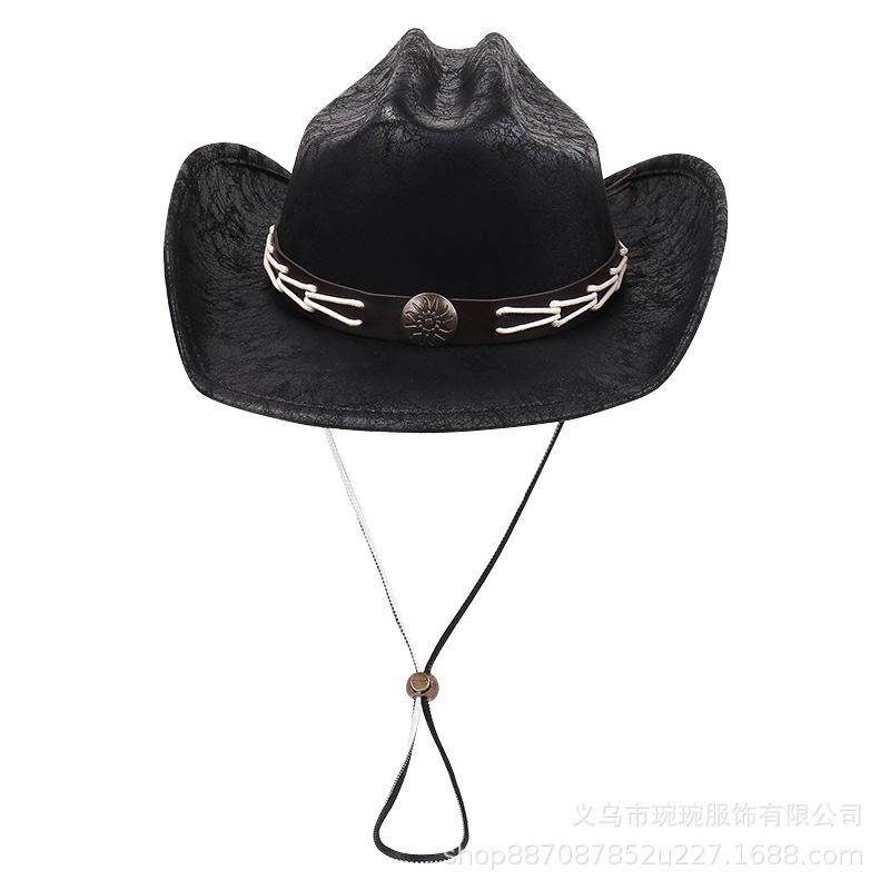Western Cowboy Hat Outdoor Knight Show Sunscreen Hat Men's and Women's Travel Camping Fashion Suede Jazz Hat